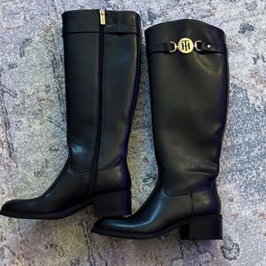 Tommy Hilfiger Black Tall Riding Boots